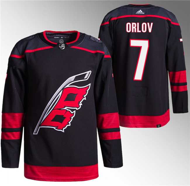 Men%27s Carolina Hurricanes #7 Dmitry Orlov Black Stitched Jersey->chicago blackhawks->NHL Jersey